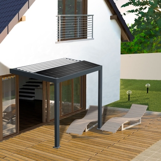 Pergola aluminium solaire adossée LIGHT - Gamme professionnelle 10m²