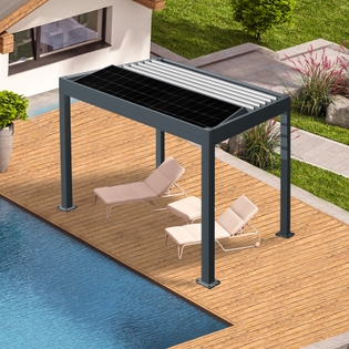 Pergola aluminium solaire ilôt LIGHT - Gamme professionnelle 10m²