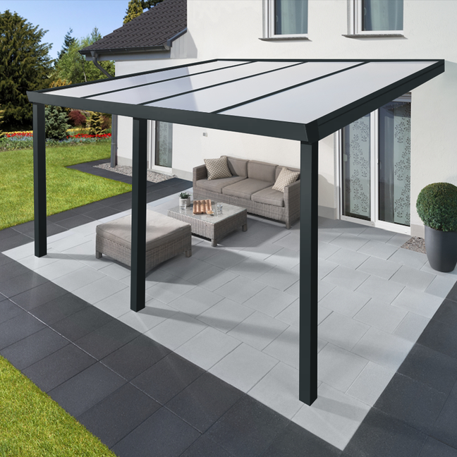 Pergola aluminium toit polycarbonate - SANTORINI 4x3