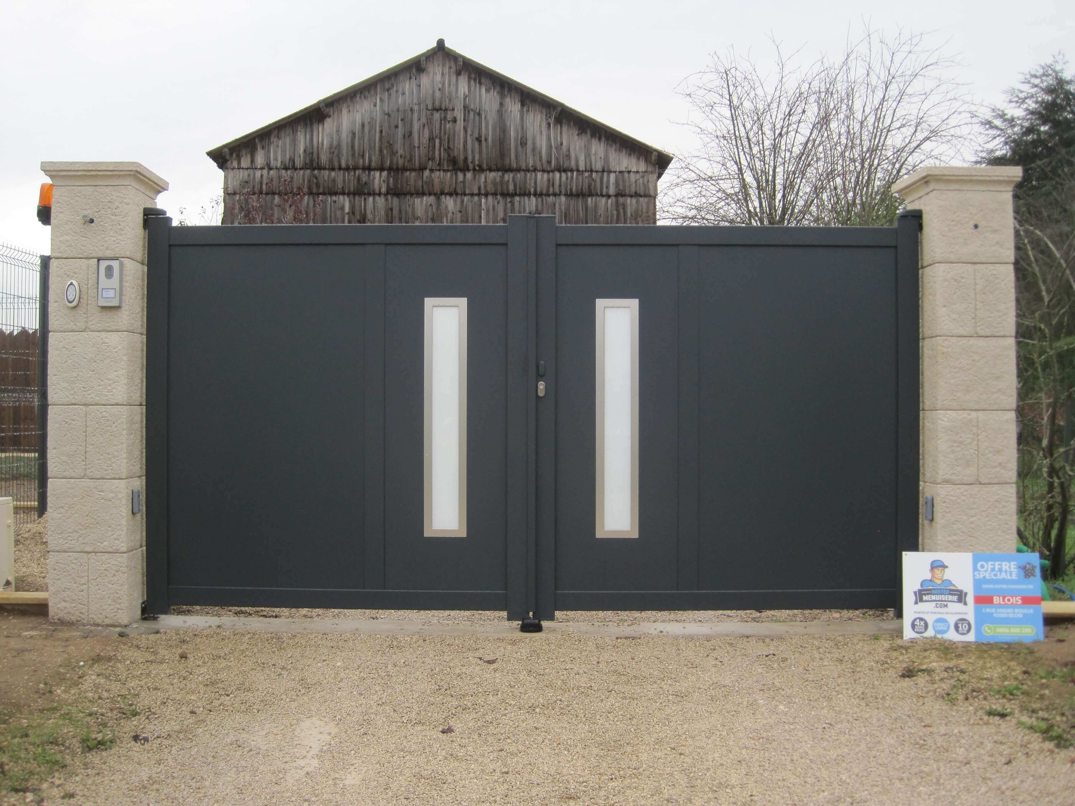 Portail aluminium 2 battants DALLAS
