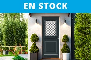 Porte d'entrée en aluminium en stock